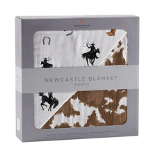 Load image into Gallery viewer, Cowboys and Cowhide Newcastle Blanket
