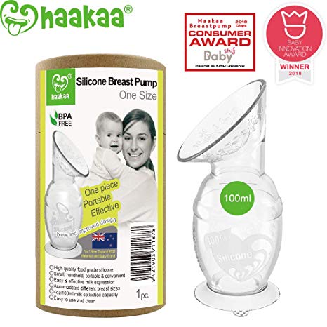 Haakaa Silicone Breast Pump with Suction Base 4 oz and Silicone