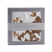 Load image into Gallery viewer, Longhorn and Cowhide Newcastle Blanket

