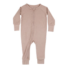 Load image into Gallery viewer, Rosewood Ribbed Zip Romper
