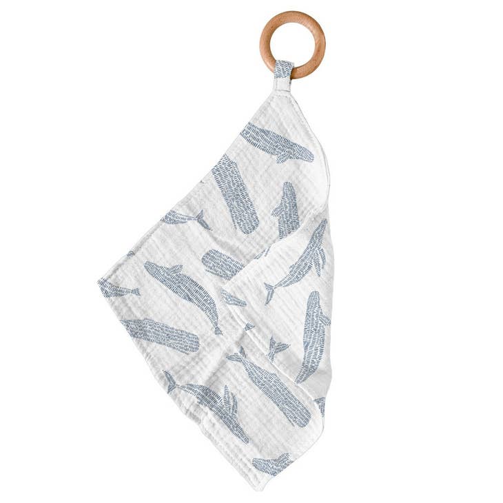 Blue Shadow Whales Bamboo Newcastle Teether