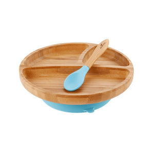 Avanchy Bamboo Suction Toddler Plate + Spoon