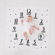 Load image into Gallery viewer, Watch Me Grow Milestone Blanket - Black &amp; White
