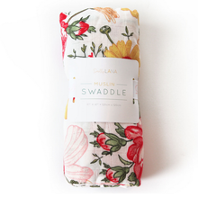 Load image into Gallery viewer, Dolly Lana Muslin Swaddle - Bloom
