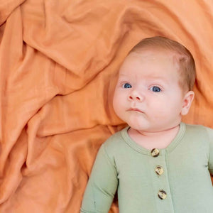 Dolly Lana Bamboo Muslin Baby Swaddle - Burnt Orange