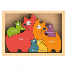 Load image into Gallery viewer, Bilingual Colors Cat Family Puzzle
