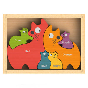 Bilingual Colors Cat Family Puzzle
