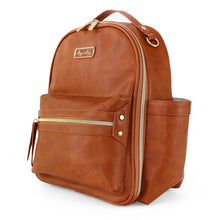 Load image into Gallery viewer, Cognac Itzy Mini Diaper Bag Backpack
