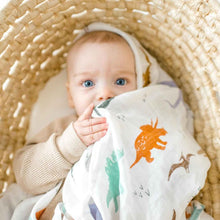 Load image into Gallery viewer, Dolly Lana Muslin Swaddle - Dinos
