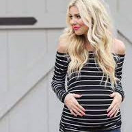 Black Striped Long Sleeve Maternity Shirt
