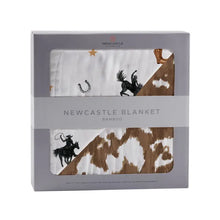 Load image into Gallery viewer, Cowboys and Cowhide Newcastle Blanket
