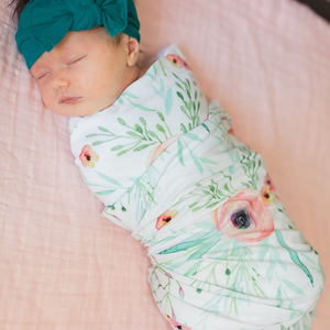 Dolly Lana Knit Swaddle - Floral Kiss