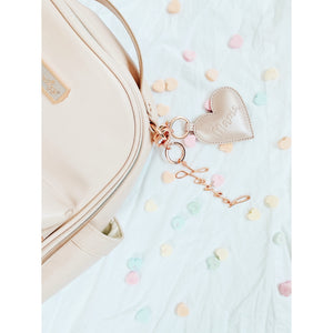 Itzy Rose Gold Loved Charm Keychain