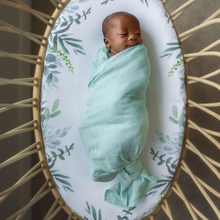 Load image into Gallery viewer, Muslin Baby Swaddle - Mint Green
