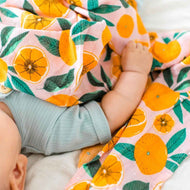 Dolly Lana Muslin Baby Swaddle - Sliced Oranges