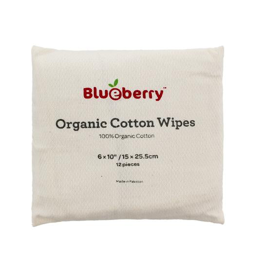Blueberry 100% Organic Cotton Wipes (12 Pieces)