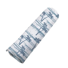Load image into Gallery viewer, Ocean Palm Trees Bamboo Swaddle
