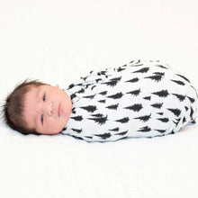 Load image into Gallery viewer, Knit Swaddle Blanket - Monochrome Pine Tree

