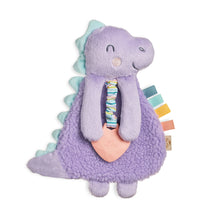 Load image into Gallery viewer, Itzy Lovey™ Purple Dino Plush with Silicone Teether Toy
