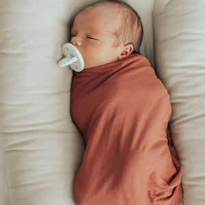 Dolly Lana Ribbed Swaddle Blanket - Rust